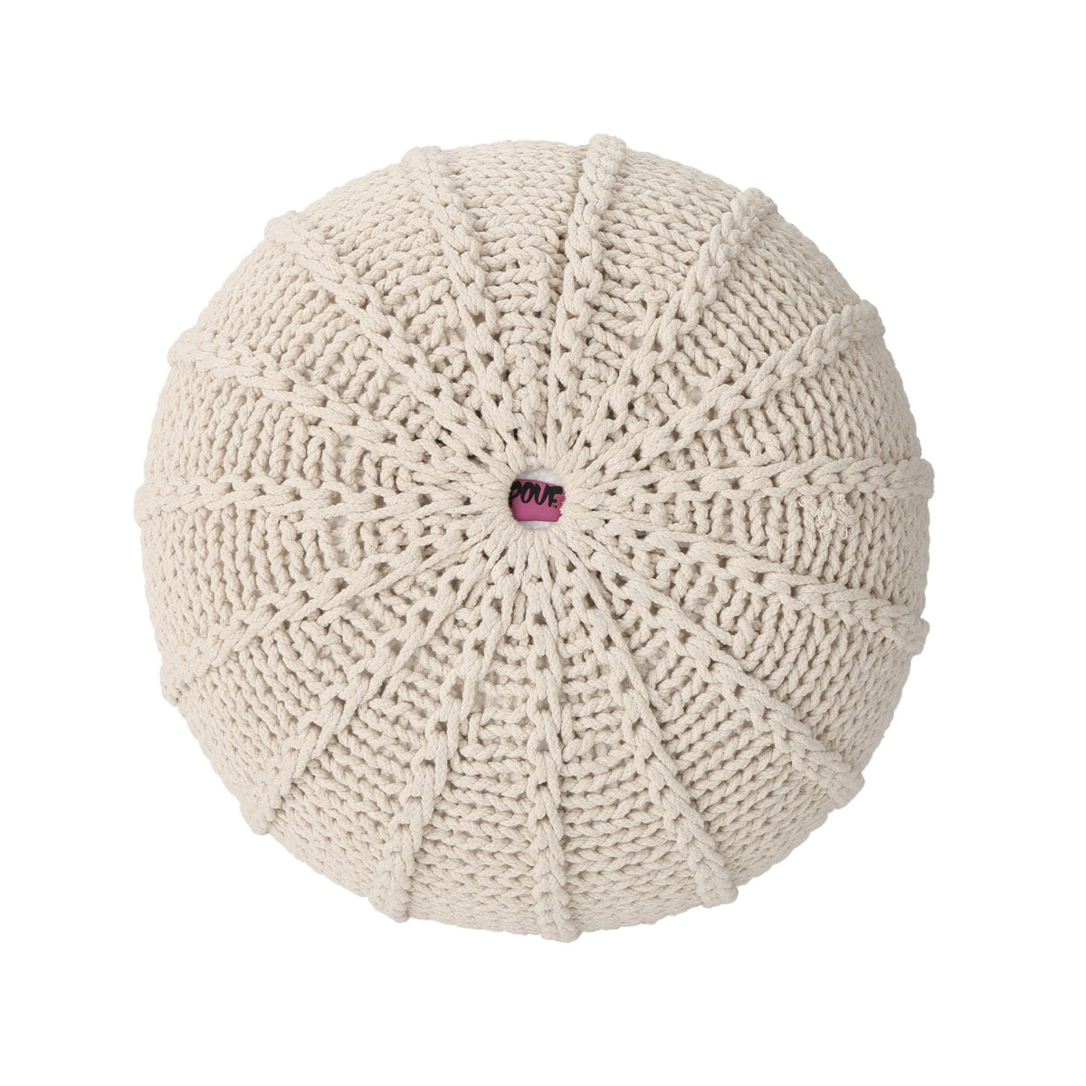 Bordeaux Knitted Round Pouf Ottoman And Floor Cushion