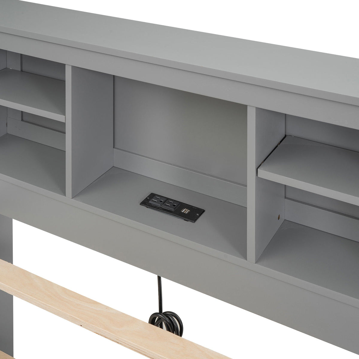 Platform Bed With Storage Headboard, USB, Trundle And 3 Drawers