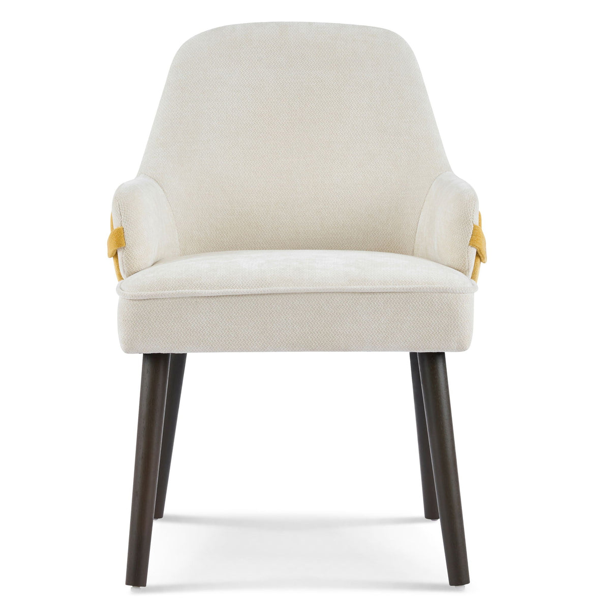 Indoor Dining Chair Set of 2 with Sturdy Frame - Beige / Yellow