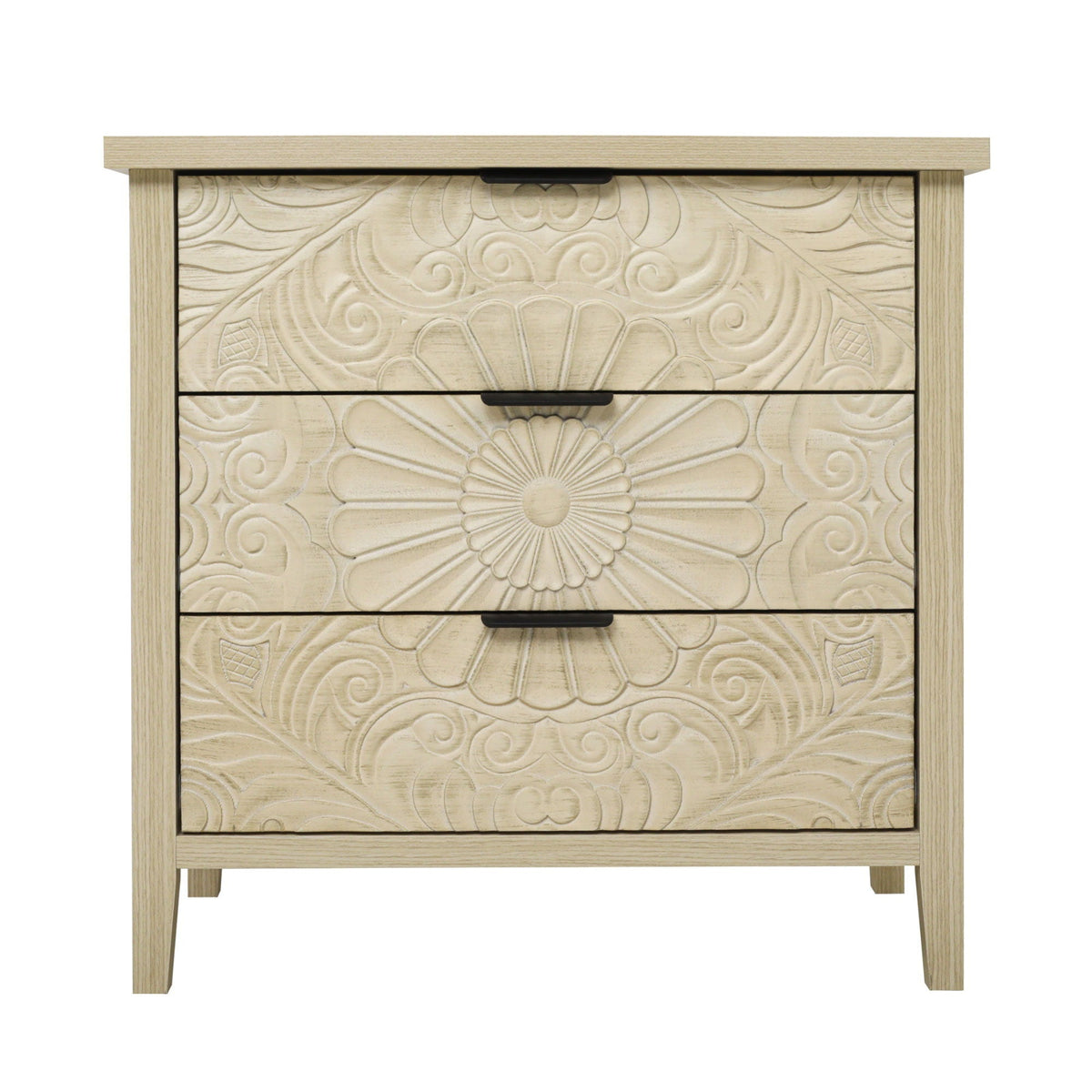 3 Drawer Cabinet - Natural Wood Finish