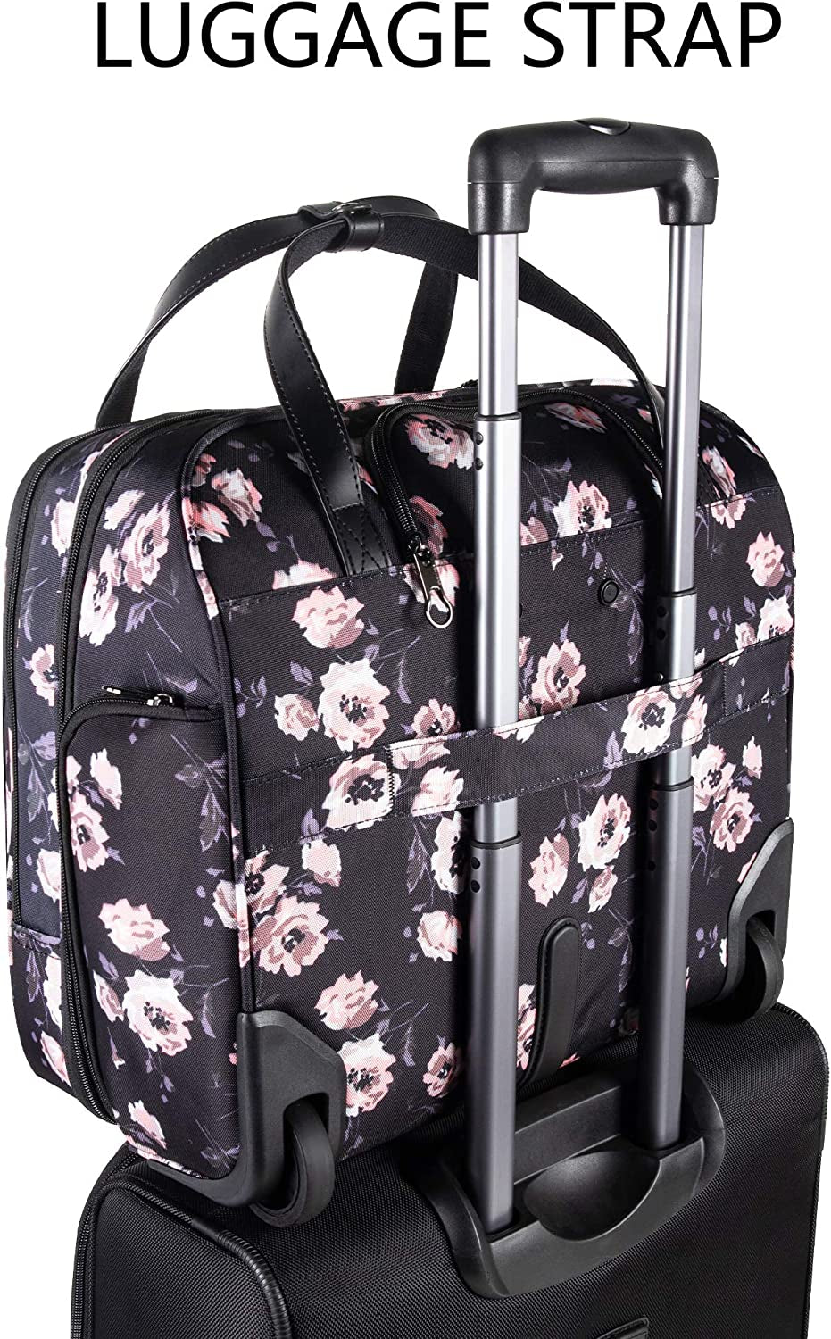 Rolling Laptop Bag Premium Rolling Laptop Briefcase Computer Bag Fits up to 15.6 Inch Laptop Overnight Bag with RFID Pockets for Travel/Business/Women