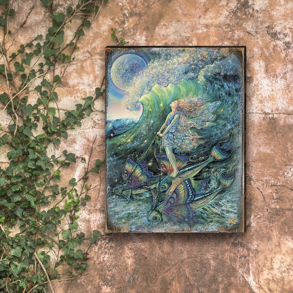Surfers Dream Fantasy Wooden Wall Art by Josephine Wall - Fantasy Decor - 852152-JW