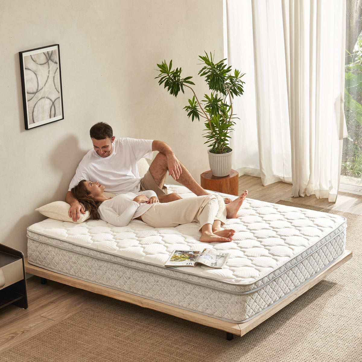 TM Home 12 Inch Hybrid Cooling Memory Foam Mattress