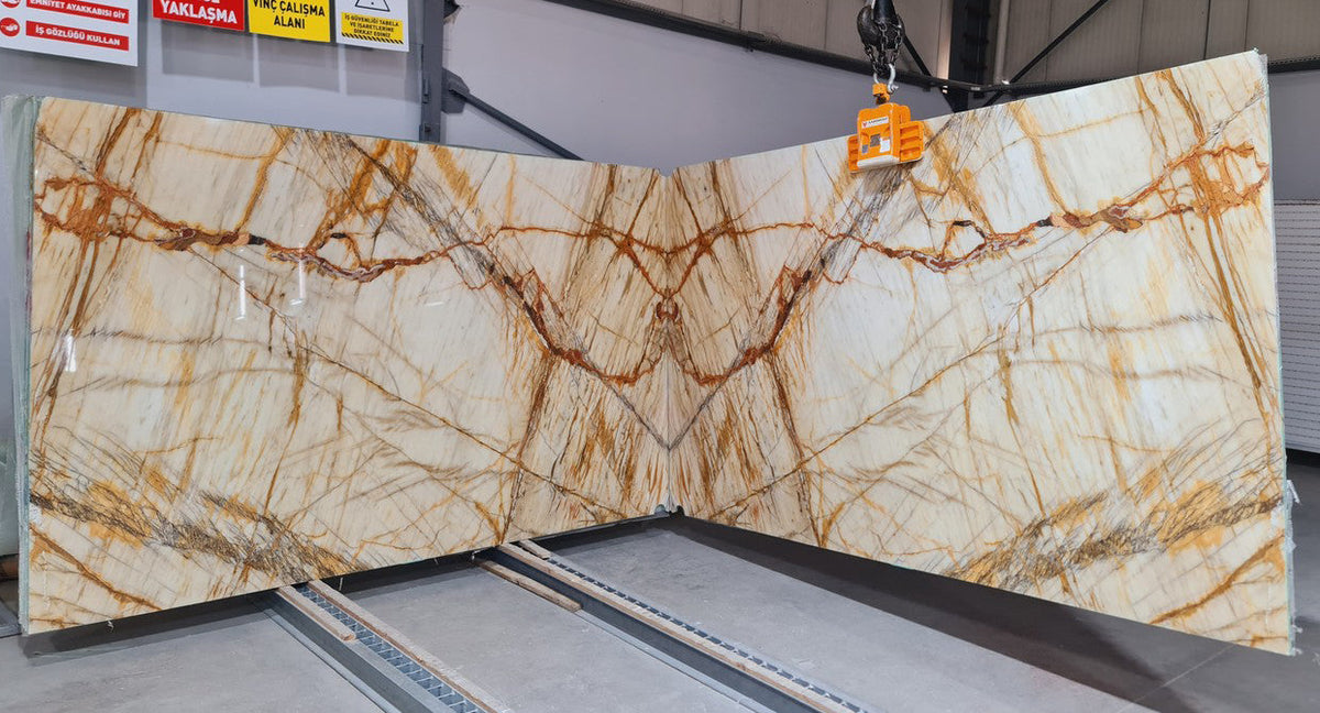 Fiore D'oro White Bookmatching Marble Slabs Polished - Full Truckload