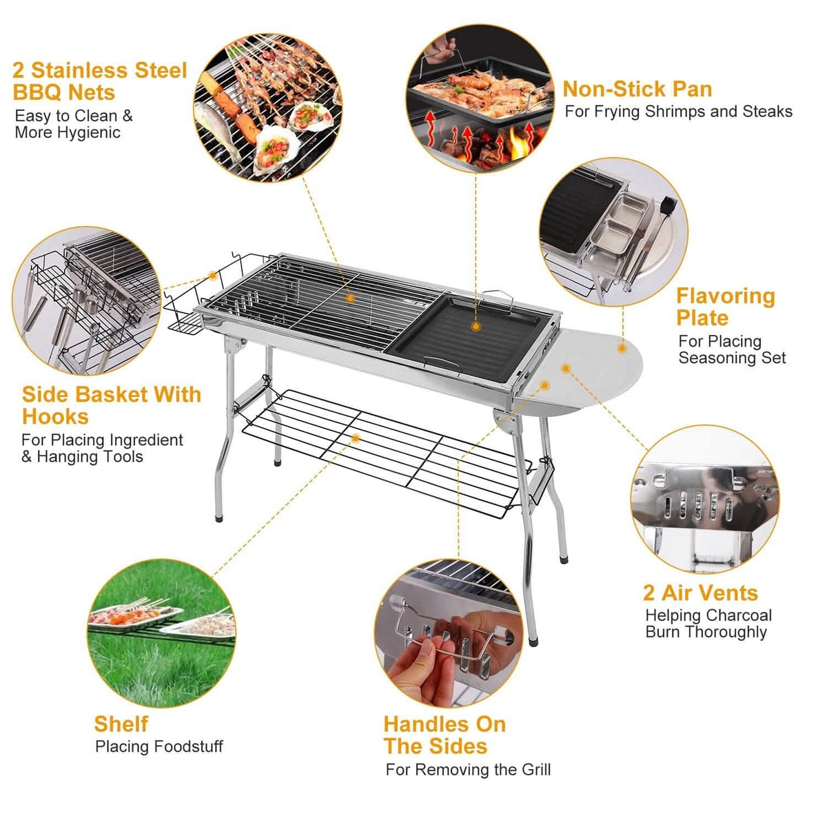 Foldable Portable Barbecue Grill