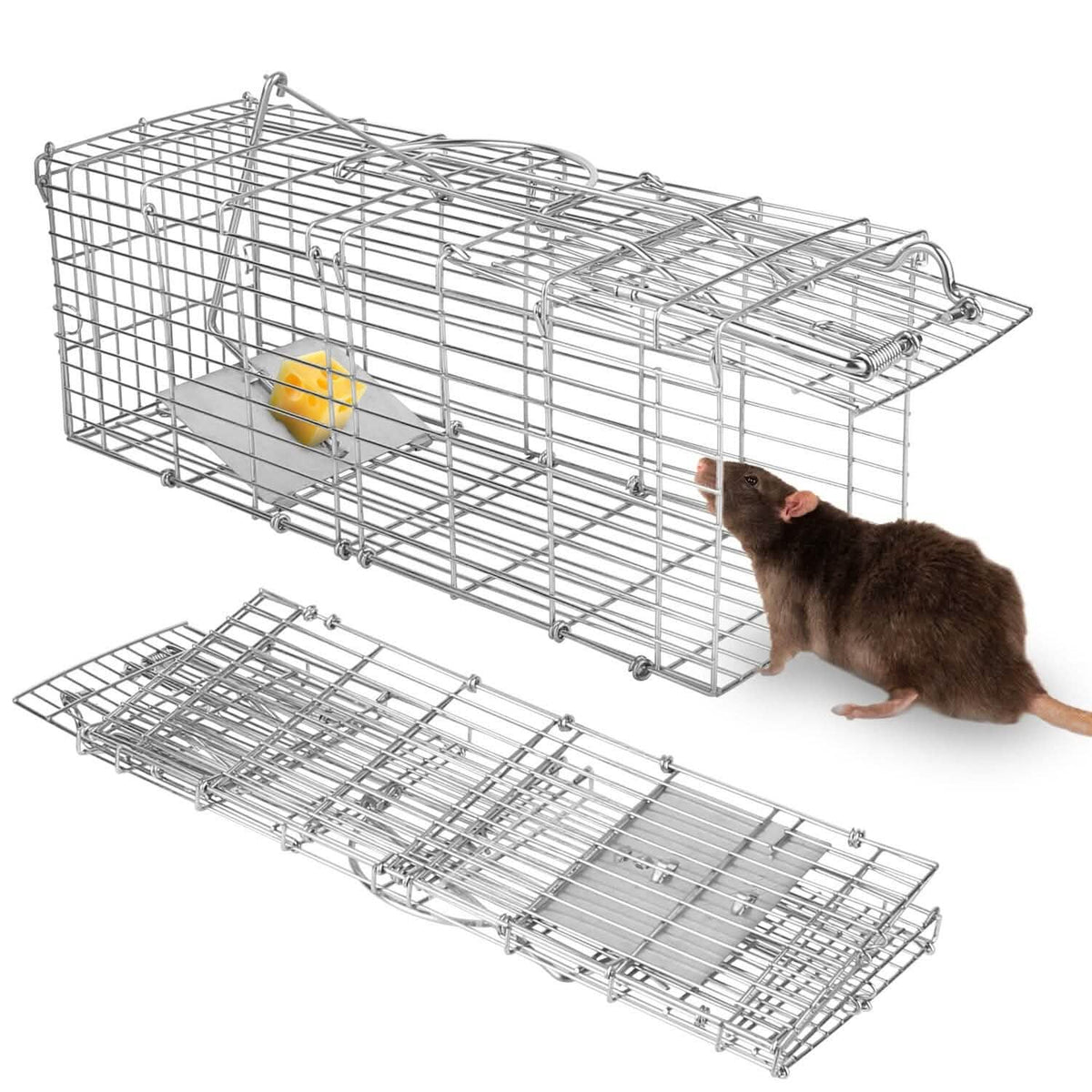 Foldable Rat Trap Cage Humane Live Rodent Trap Cage
