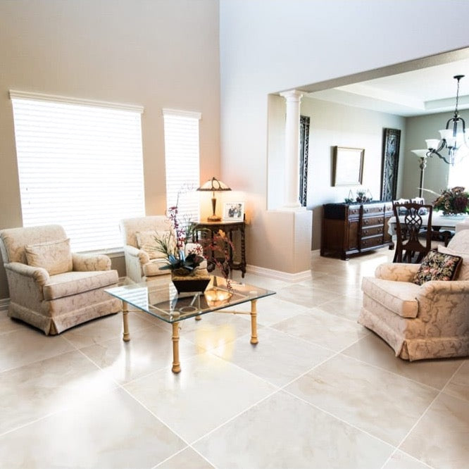 French Vanilla Cream Harmony Marble Floor and Wall Tile - Livfloors Collection