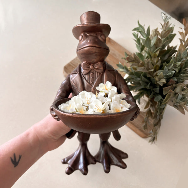 Charming Frog Bronze Bowl | Dapper Critters Collection