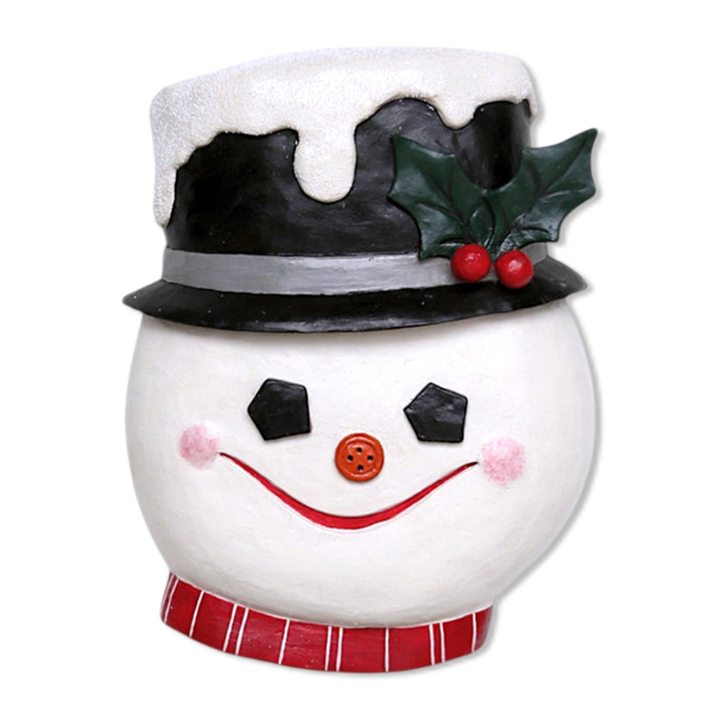 Paper Mache Frosty the Snowman Face Wall Mount