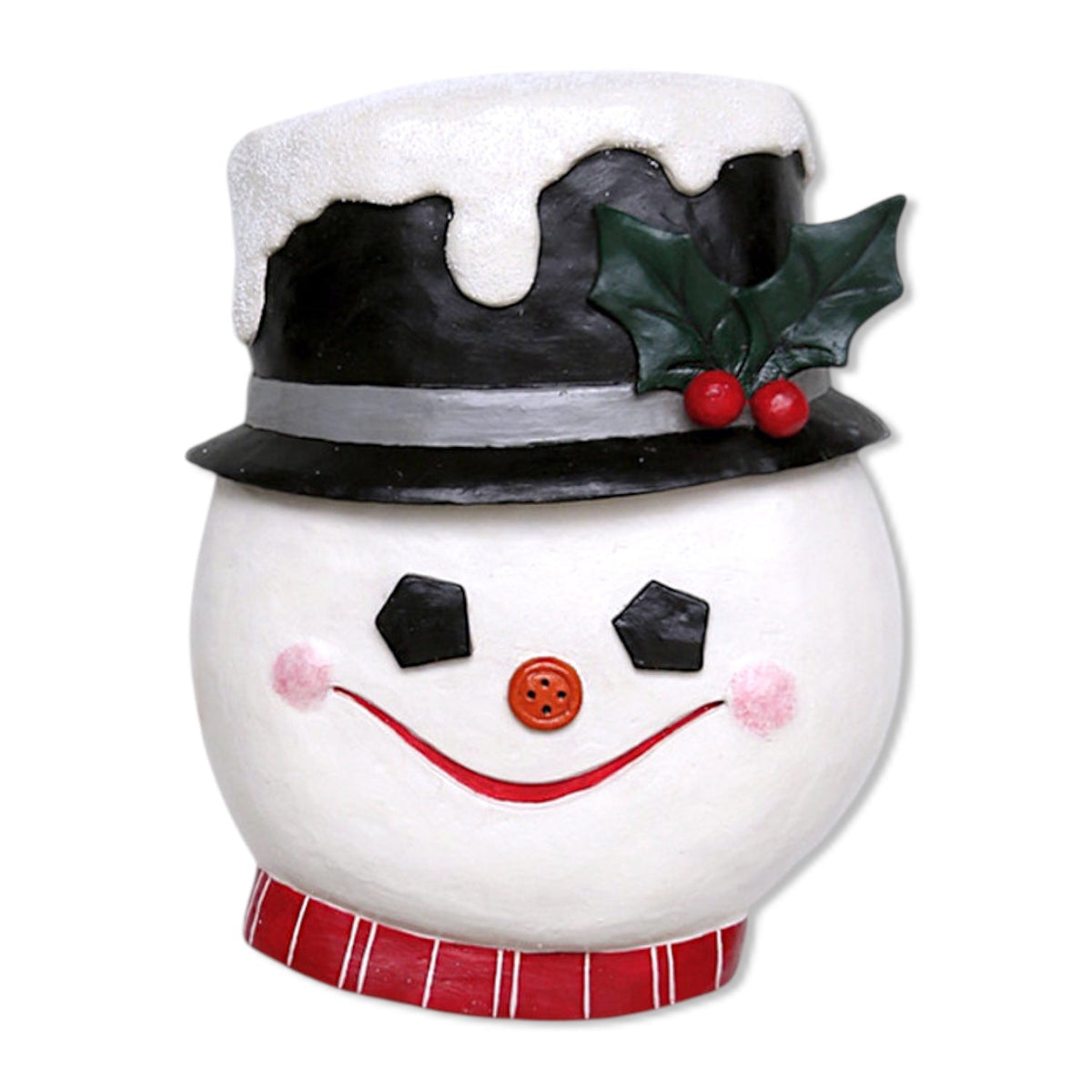 Paper Mache Frosty the Snowman Face Wall Mount