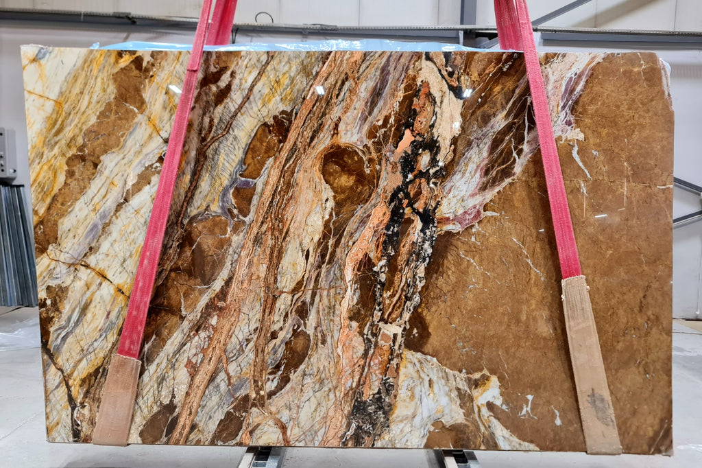 Fusion Gold Bookmatching Marble Slabs Polished - Full Truckload