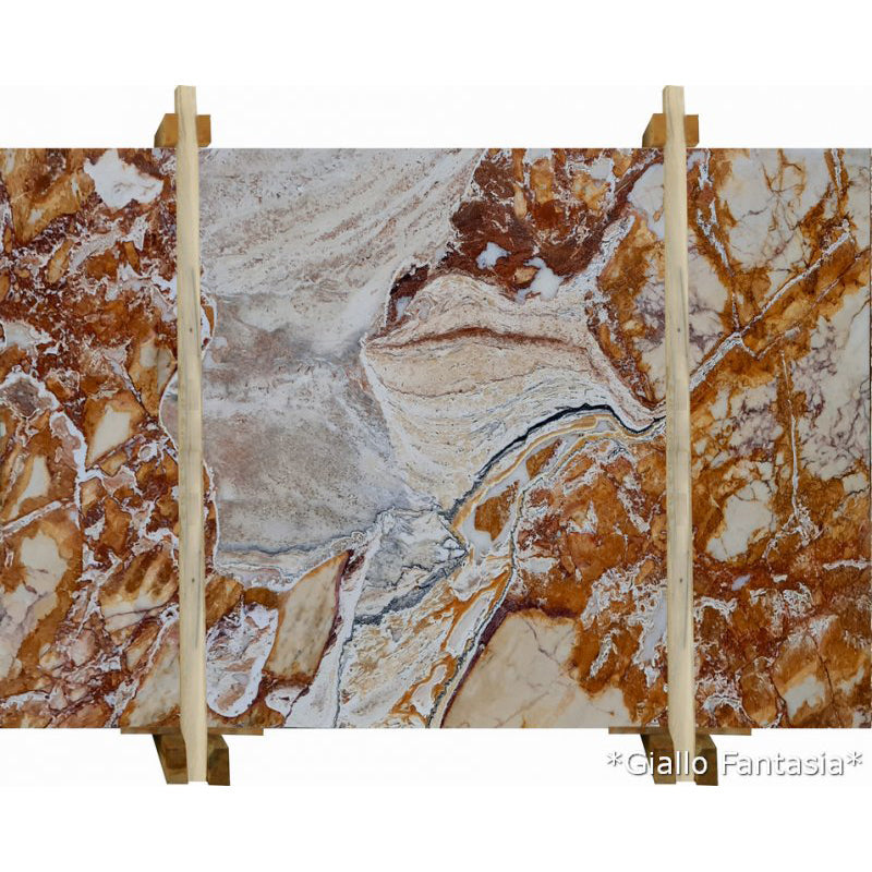 Giallo Fantasia Gold Bookmatching Marble Slabs Polished - Livfloors Collection