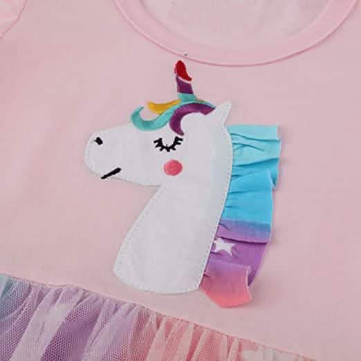 Girl's Cotton Casual Unicorn Dress