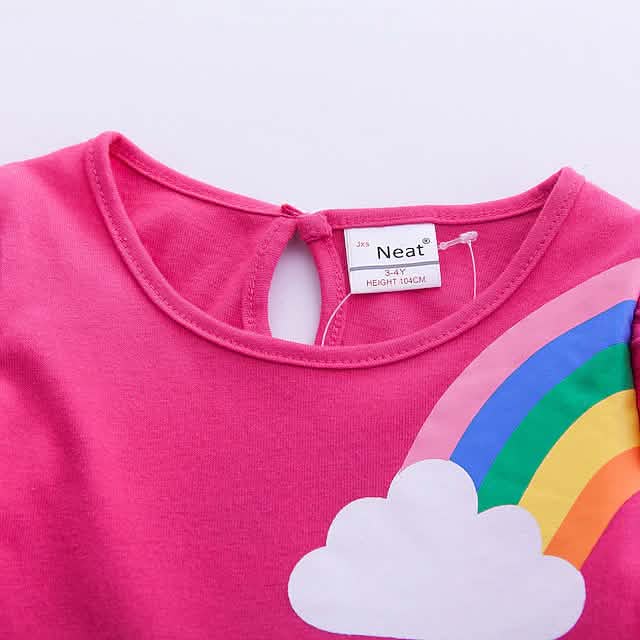 Girls' Unicorn Rainbow Flower Dress