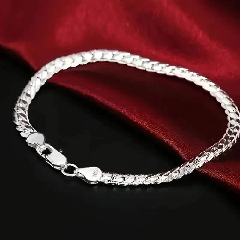 Gleaming Treasure Elegant 925 Sterling Silver Bracelet