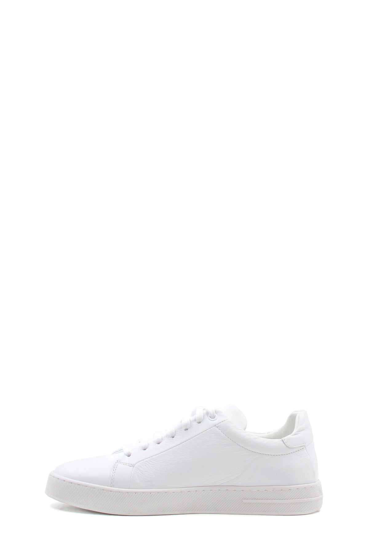 Men's Classic White Leather Sneakers with Lace-Up Design - Wessi