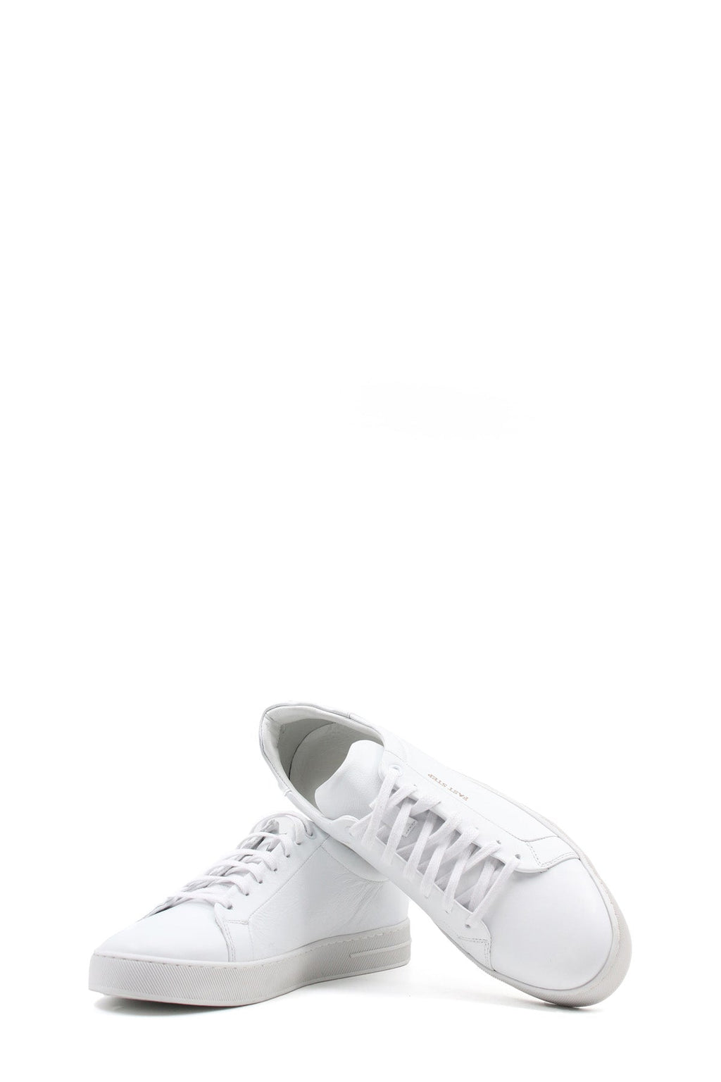 Men's Classic White Leather Sneakers with Lace-Up Design - Wessi