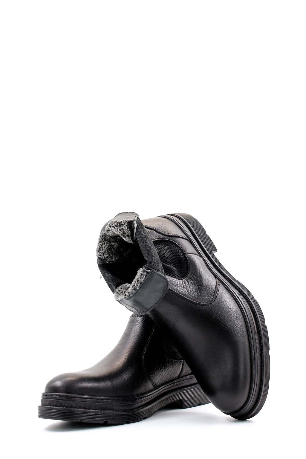Men's Black Leather Chelsea Boots with Rugged Sole - Wessi
