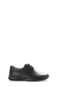 Black Leather Raised-Sole Casual Sneakers for Men | Wessi