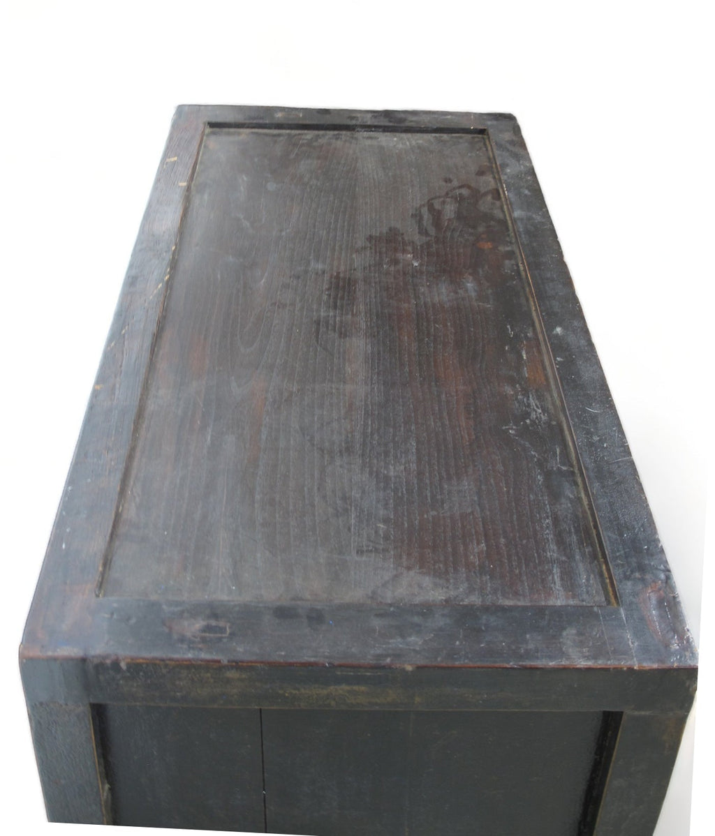 Hand Painted Black Vintage Chinese Chinoiserie-Style Cabinet 2