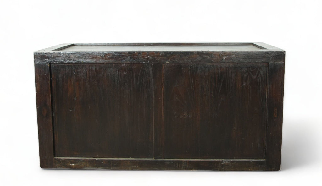 Hand Painted Black Vintage Chinese Chinoiserie-Style Cabinet 2