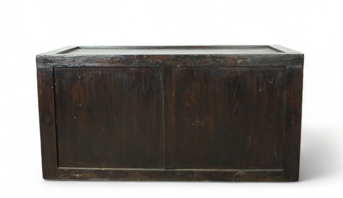 Hand Painted Black Vintage Chinese Chinoiserie-Style Cabinet 2