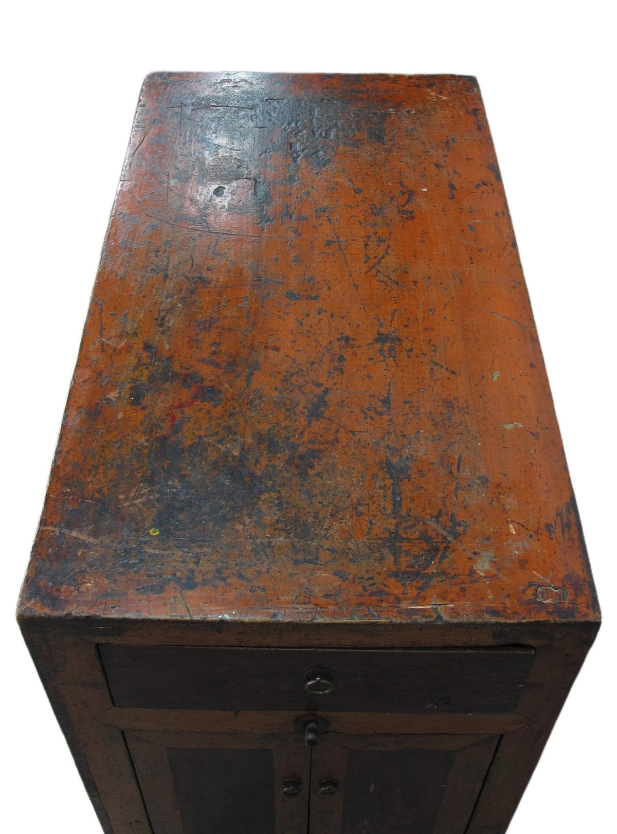 Hand Painted Five Bats Antique Gansu Tibetan Cabinet