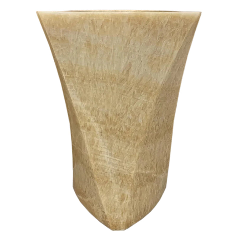 Honey Onyx Designer Pedestal Stand-Alone Sink (W)21.5" (L)23" (H)34"