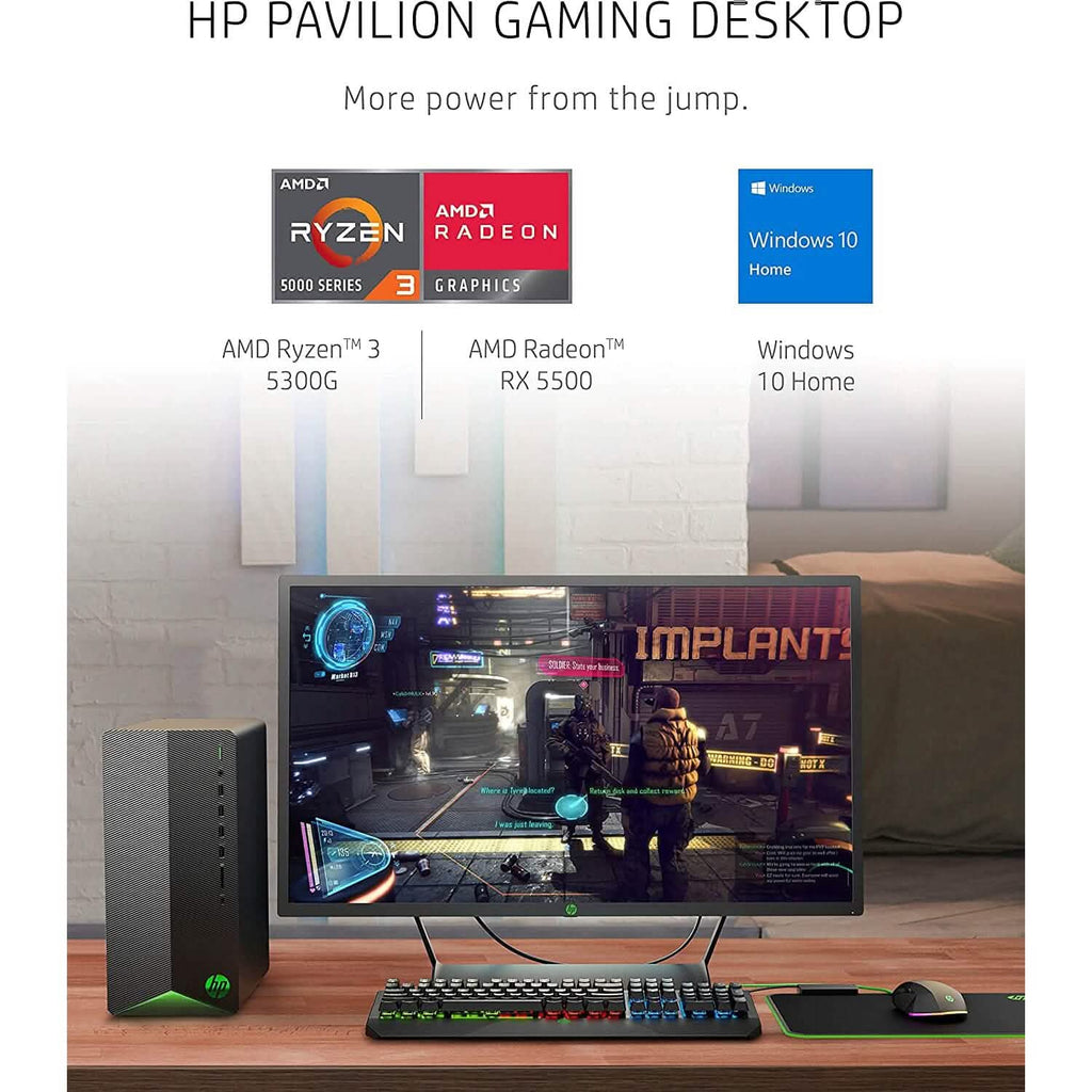 HP Pavilion Gaming PC AMD Ryzen 3 5300G Processor 8GB RAM 256GB SSD (Refurbished)