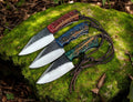 Custom Handmade Fixed Blade Knife – 8" High-Carbon Steel Blade with Epoxy Pine-Cone Handle