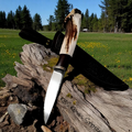 Field Slasher – Best Hunting Knife with 1095 Steel Blade, Rosewood & Antler Horn Handle