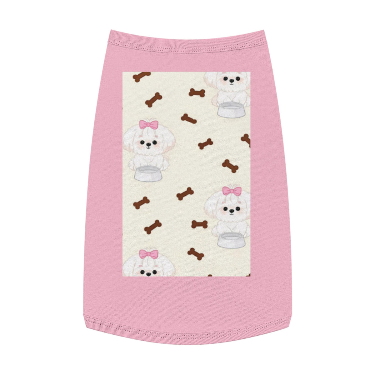 Poodle Pattern Pet Tank Top | Cute Bow & Bone Print
