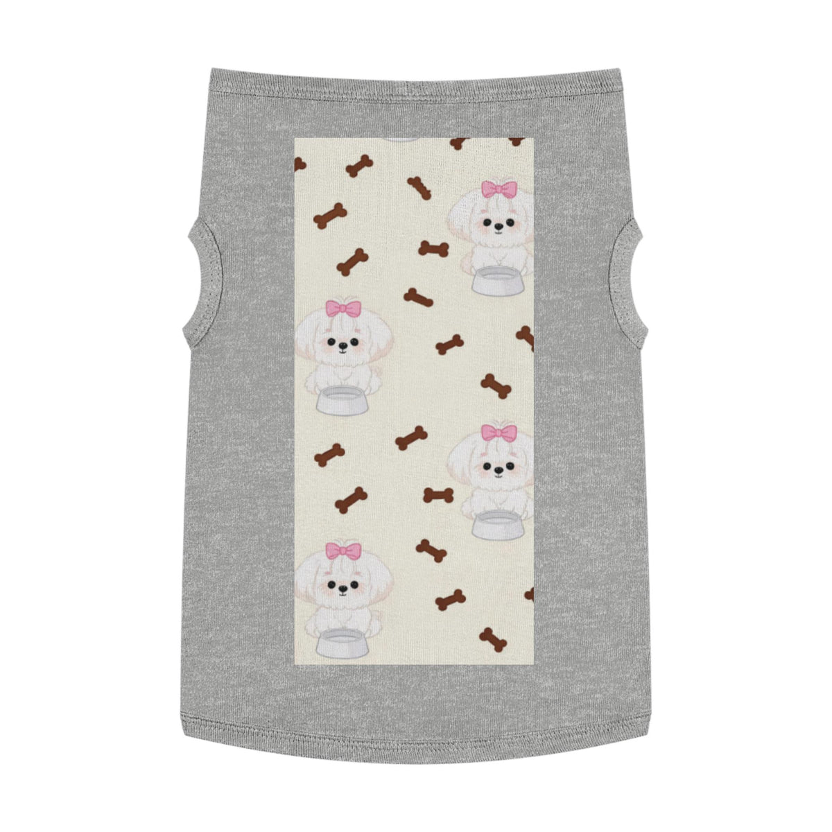 Poodle Pattern Pet Tank Top | Cute Bow & Bone Print