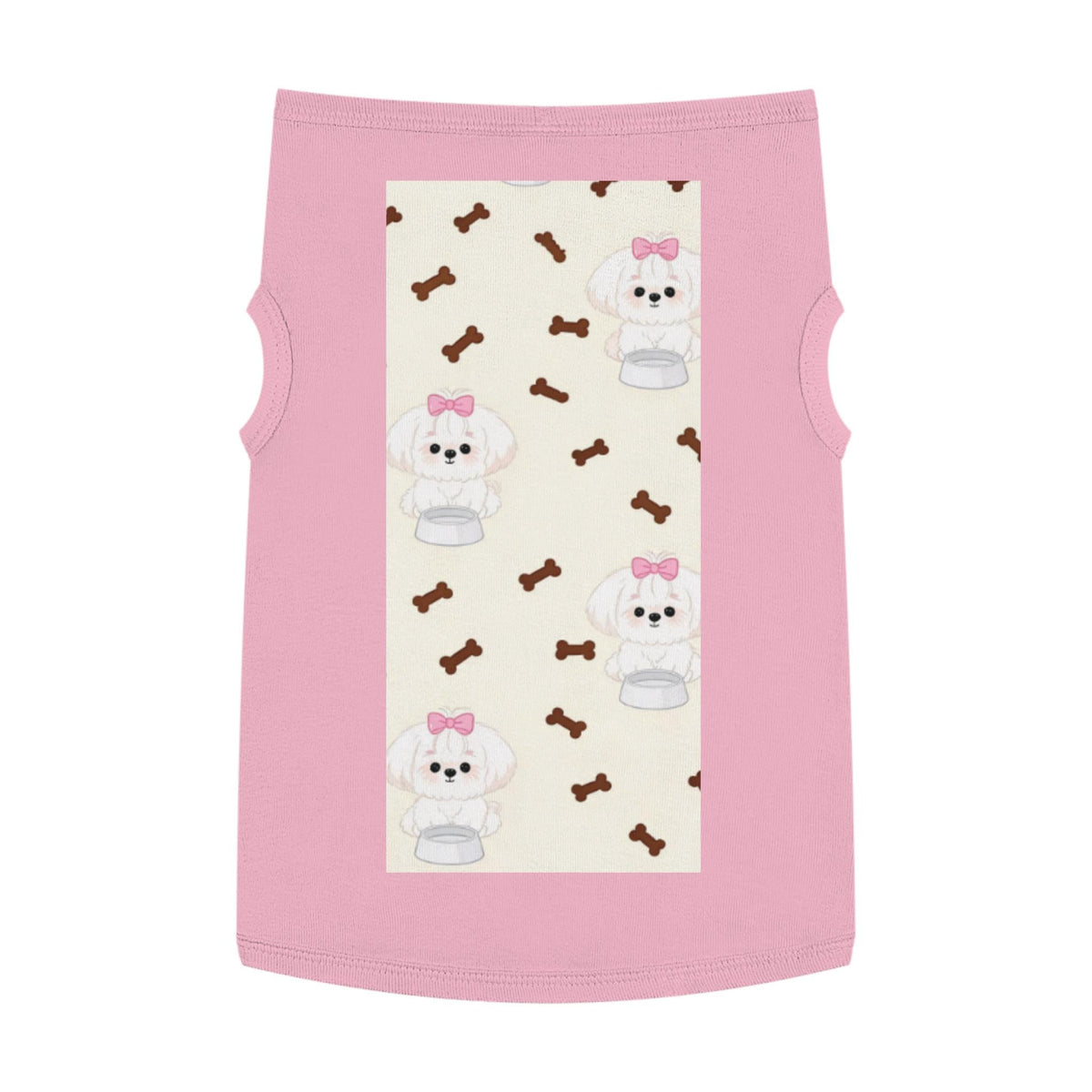 Poodle Pattern Pet Tank Top | Cute Bow & Bone Print