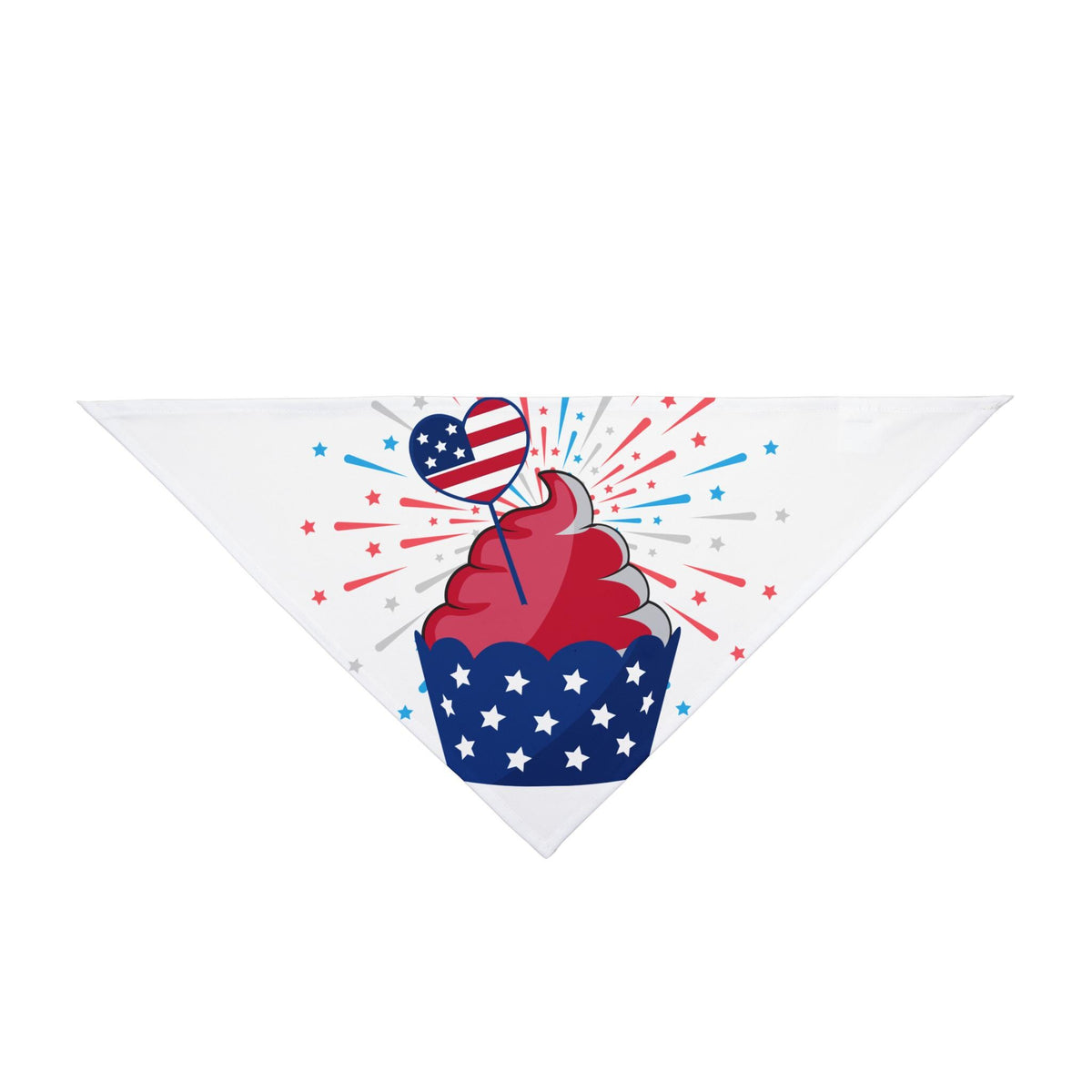 Patriotic Cupcake Pet Bandana | Fourth of July Stars and Stripes
