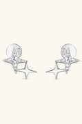 Sparkala™ Platinum-Plated 925 Sterling Silver Star Shape Earrings