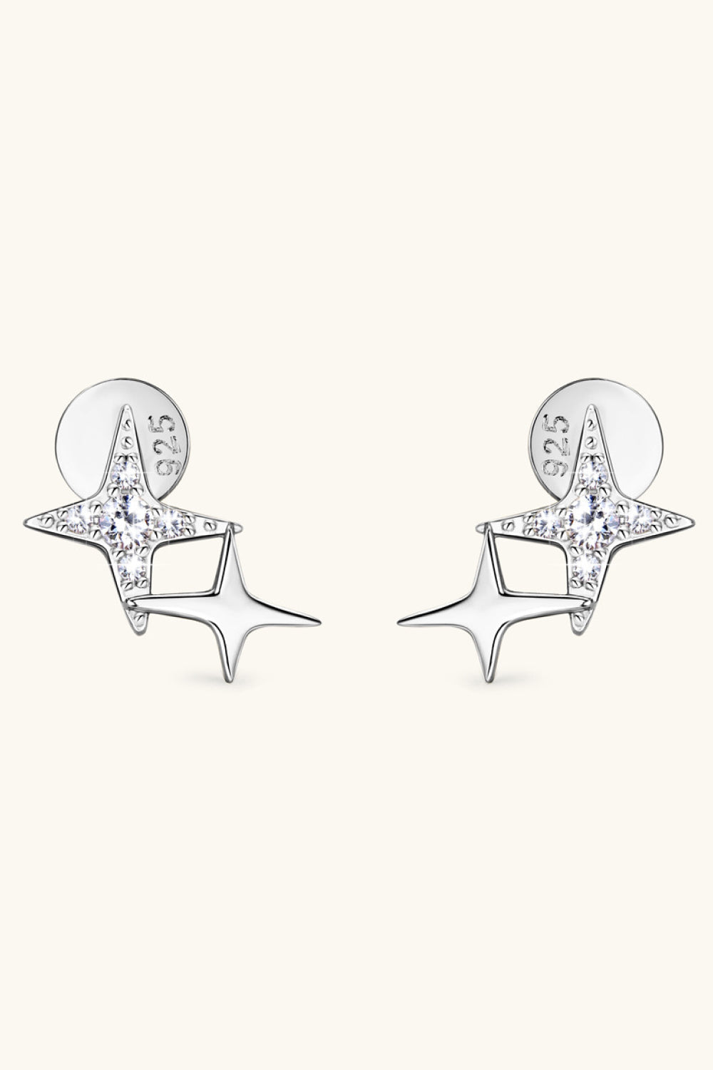 Sparkala™ Platinum-Plated 925 Sterling Silver Star Shape Earrings
