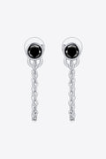 Inlaid Sparkala™ Chain Earrings (Platinum-Plated Fine Silver)