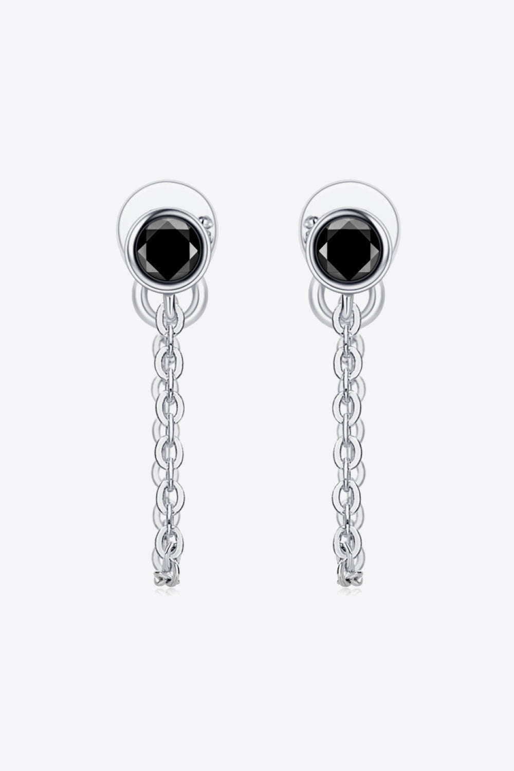 Inlaid Sparkala™ Chain Earrings (Platinum-Plated Fine Silver)