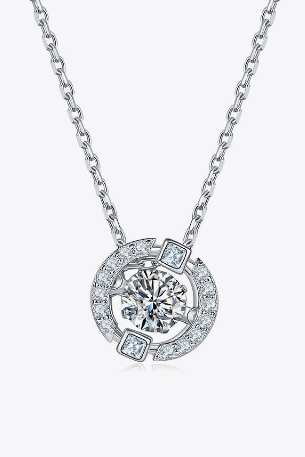 Sparkala™ Pendant Chain-Link Necklace (Platinum-Plated Fine Silver)