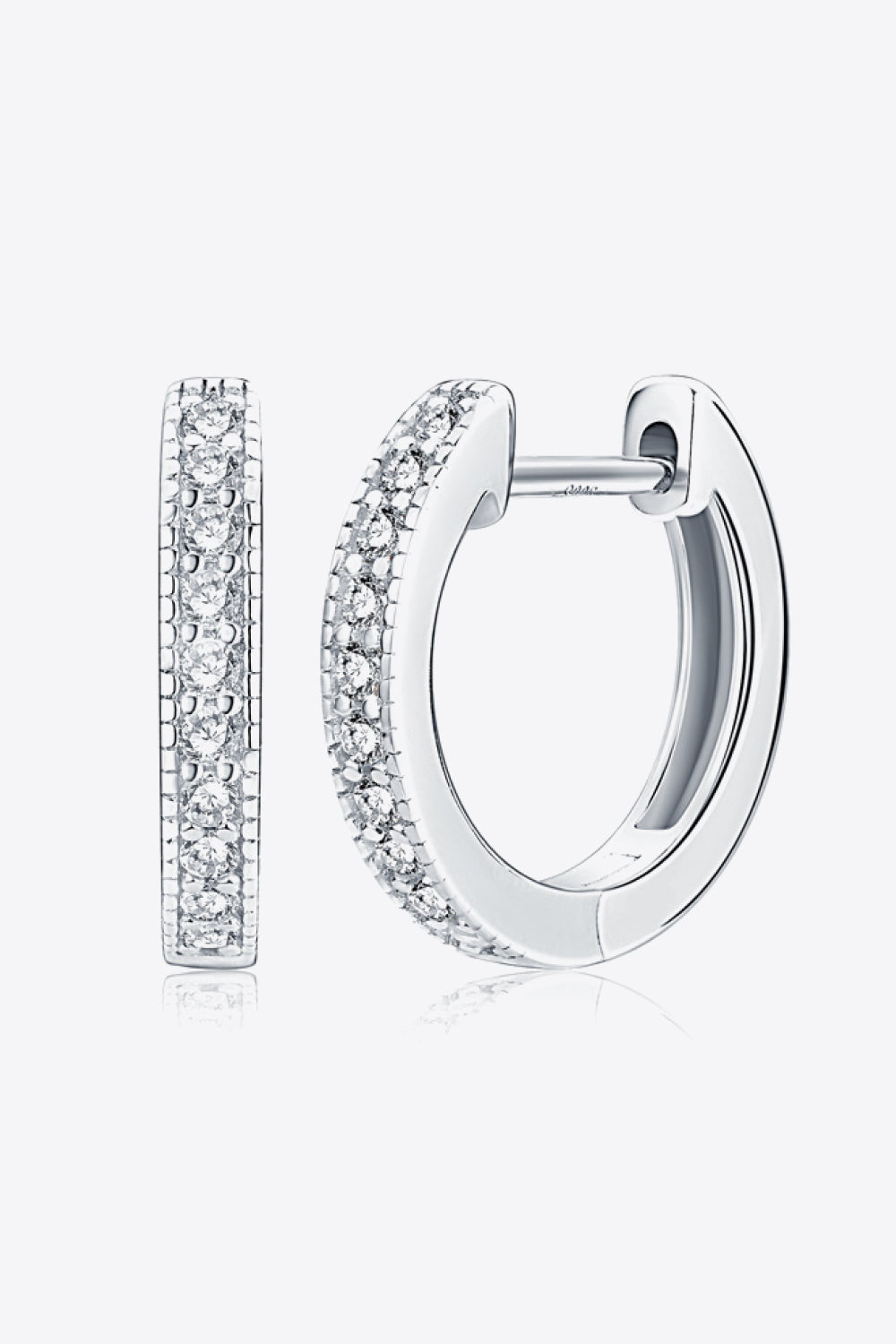 Inlaid Sparkala™ Hoop Earrings (Platinum-Plated Fine Silver)