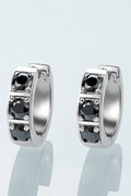 Inlaid Sparkala™ Huggie Earrings (Platinum-Plated Fine Silver)