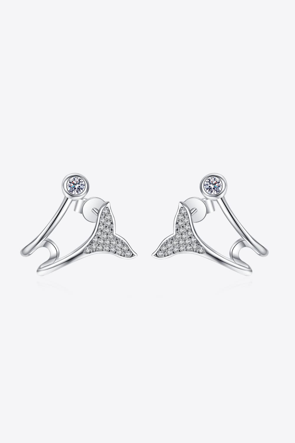 Sparkala™ Fishtail Rhodium-Plated Earrings