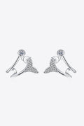 Sparkala™ Fishtail Rhodium-Plated Earrings