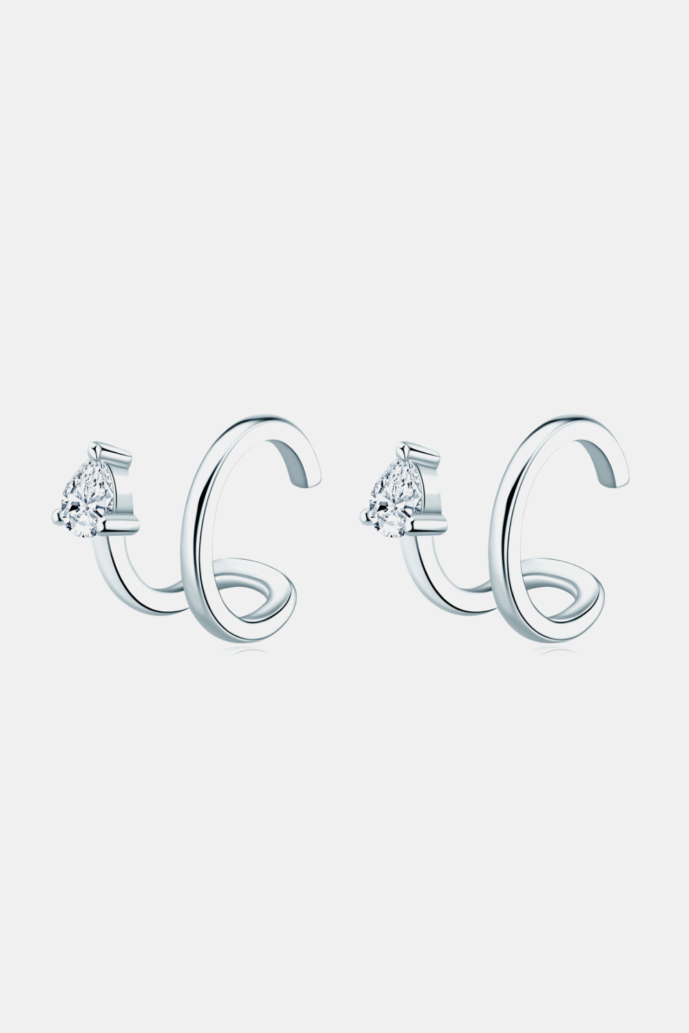 Sparkala™ Platinum-Plated 925 Sterling Silver Cuff Earrings
