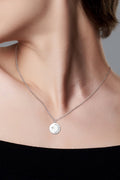 Sparkala™ Round Pendant Necklace (Platinum-Plated Fine Silver)