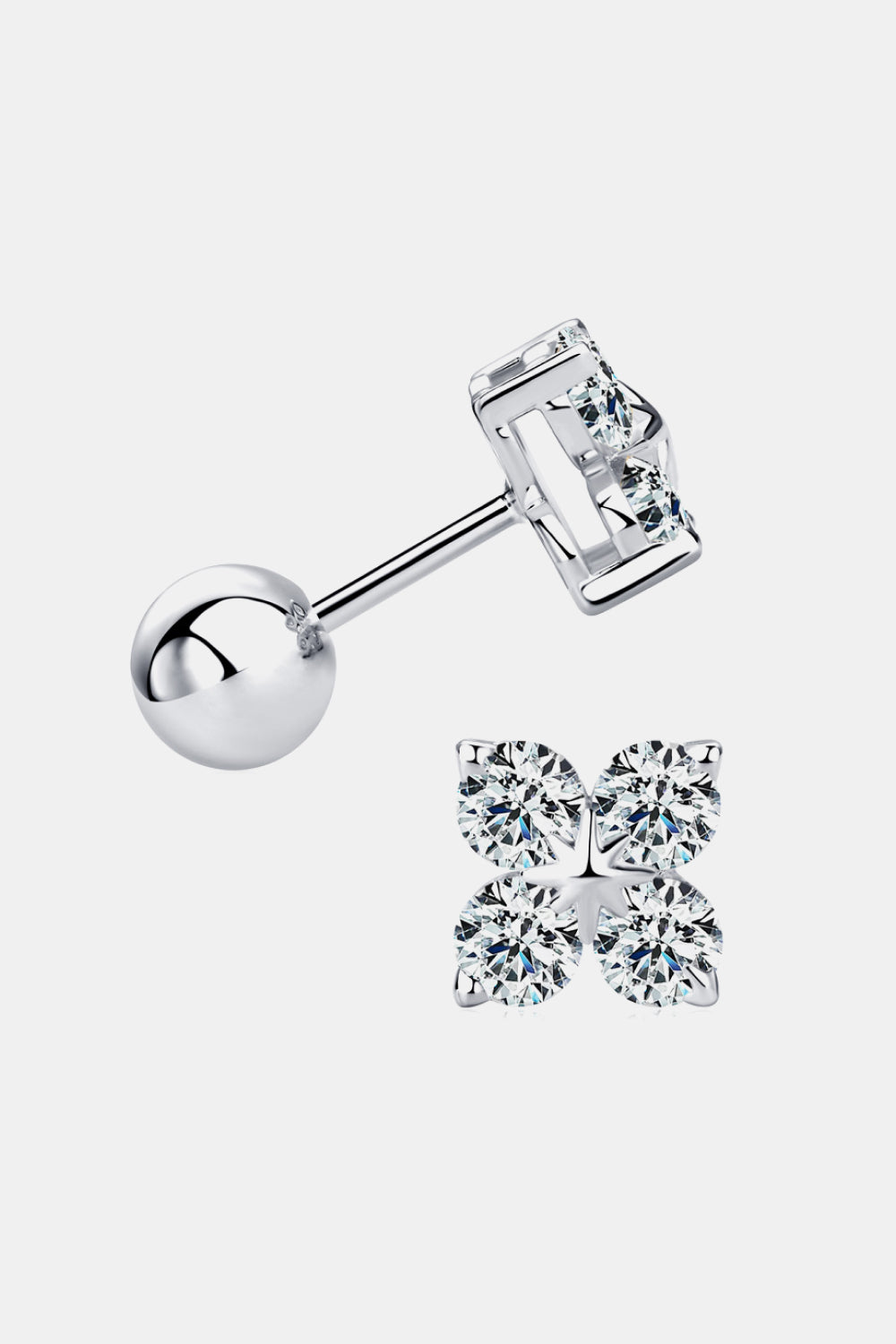 Sparkala™ Platinum-Plated 925 Sterling Silver Four-Leaf Clover Shape Earrings