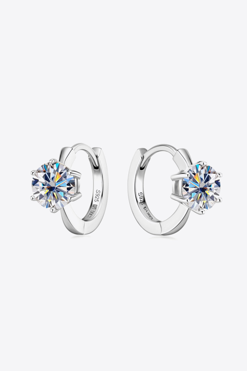 2 Carat Sparkala™ Platinum-Plated 925 Sterling Silver Huggie Earrings