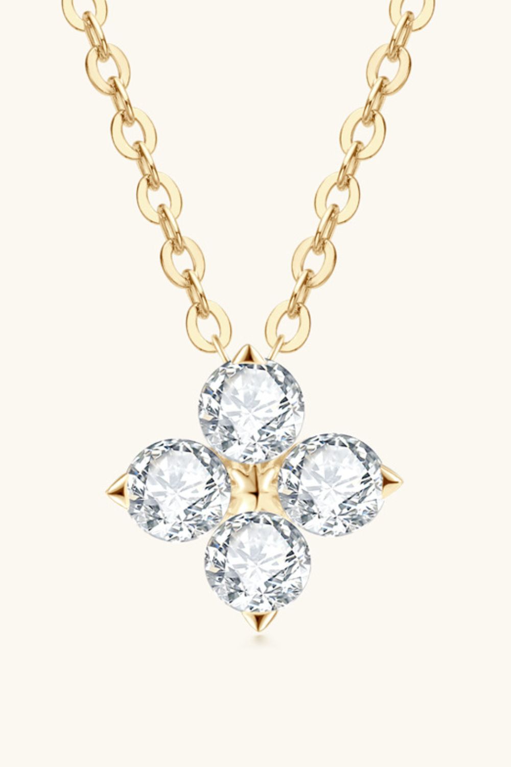 Sparkala™ Four Leaf Clover Pendant Necklace (Platinum-Plated Fine Silver)
