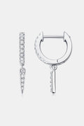 Sparkala™ Platinum-Plated 925 Sterling Silver Huggie Drop Earrings